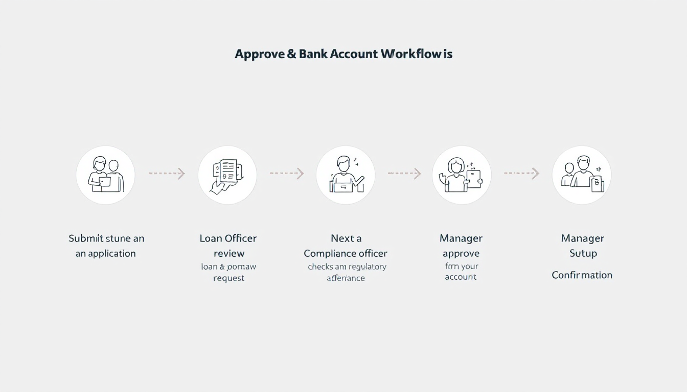 Bank Account Management의 승인 프로세스를 설명하는 일러스트