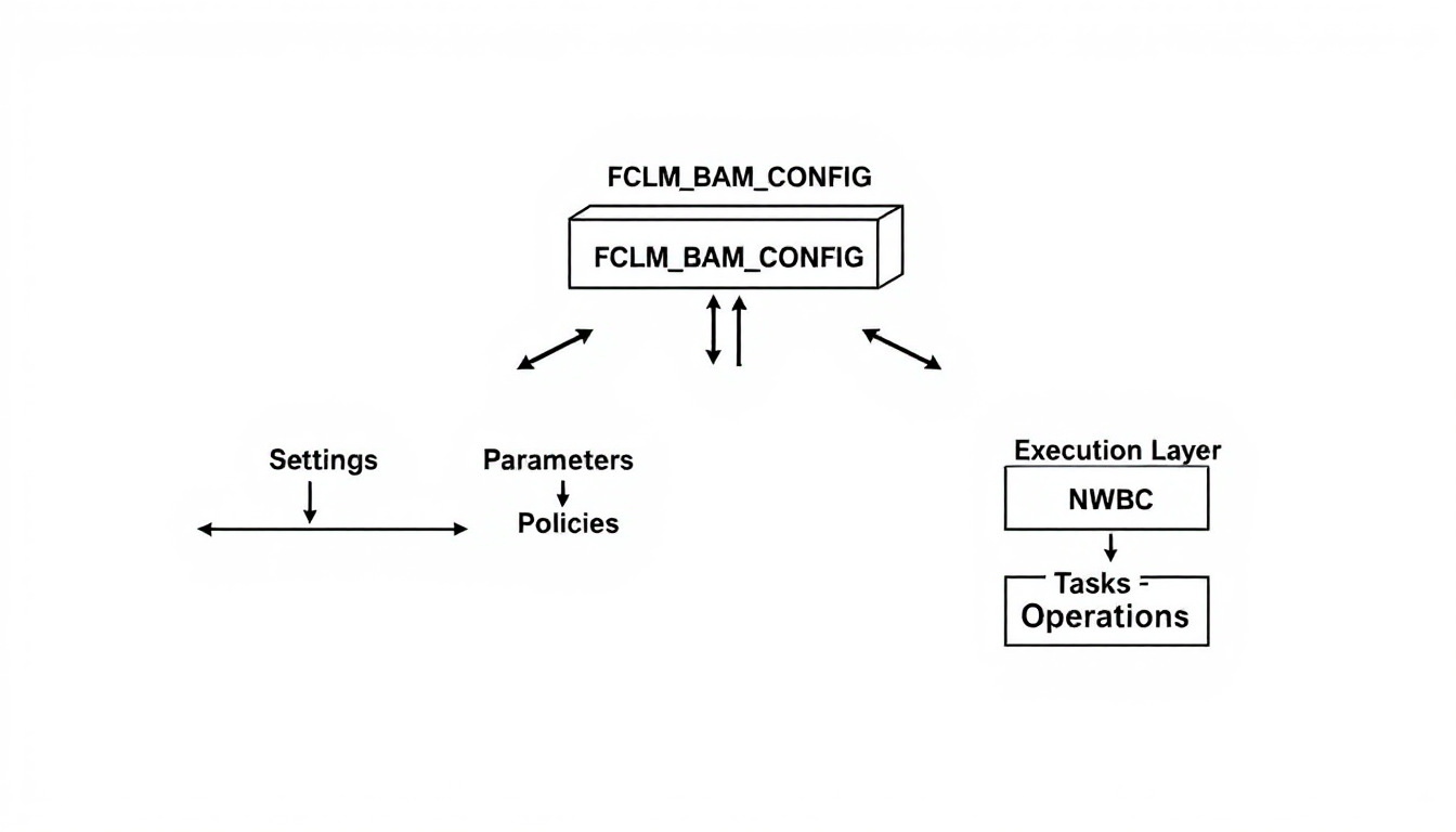 FCLM_BAM_CONFIG와 NWBC의 구조 이해를 돕는 다이어그램