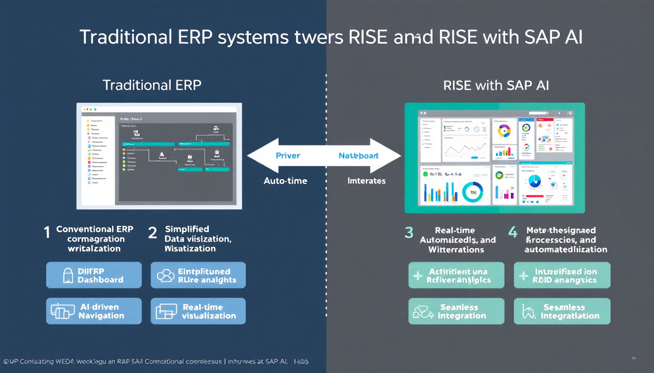 전통적인 ERP 시스템과 RISE with SAP AI의 비교